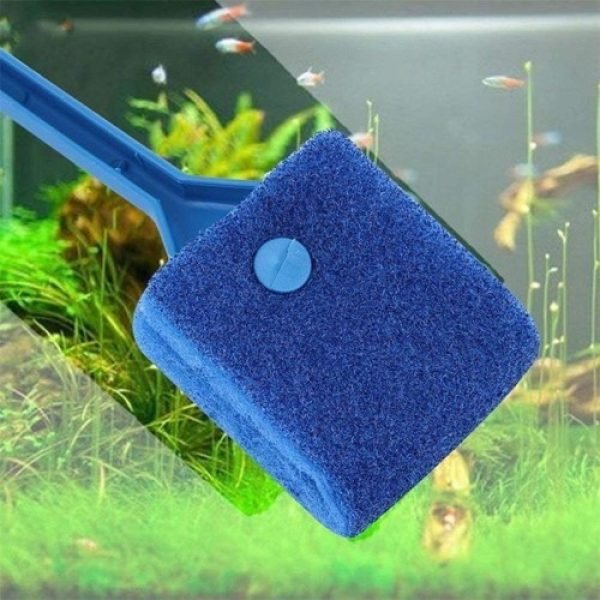 XY Blue Aquarium Scraper with Sponge detail