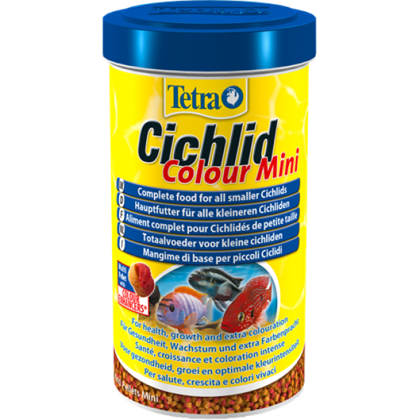 tetra cichlid colour mini pellets 170g 500ml 1
