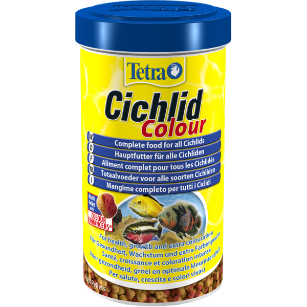 tetra cichlid colour pellets 165g 500ml